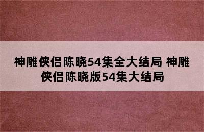 神雕侠侣陈晓54集全大结局 神雕侠侣陈晓版54集大结局